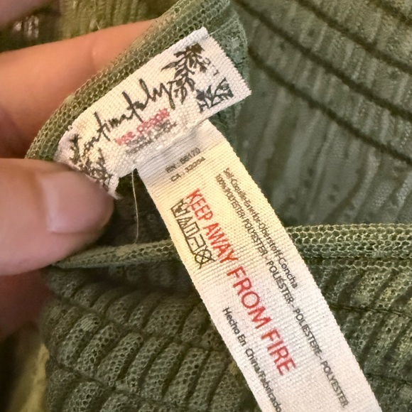 Free People Can't Stop Won't Stop Green Mesh Slip Dress - Picture 5 of 7